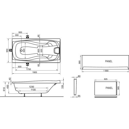 Акриловая ванна Ravak XXL 190x95