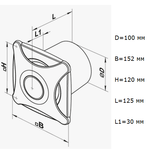 Vents 100 Х побутовий вентилятор