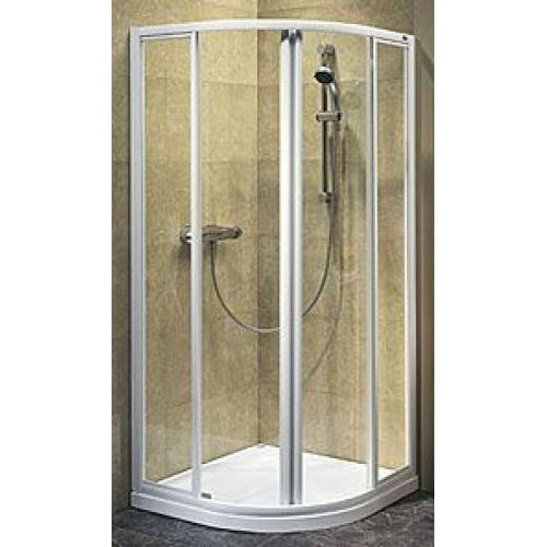 Кабіна Kolo ATOL PLUS напівкругла 80х80 см, двері розсувні.