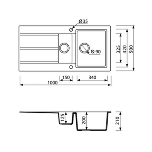 Гранітне миття Marmorin BARIO 1,5k 1о