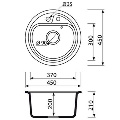 Гранітна мийка Marmorin VASK