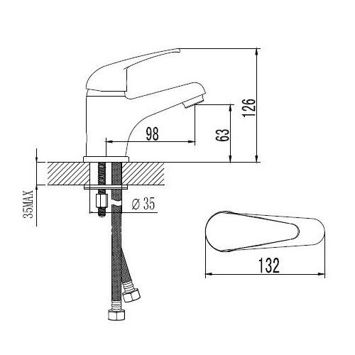 Змішувач для раковини Imprese MALSE 05010