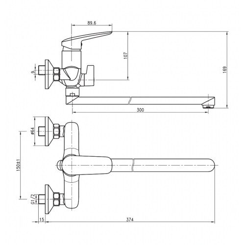 Змішувач для ванни Imprese PRAHA 35030 Змішувач для ванни Imprese PRAHA 35030