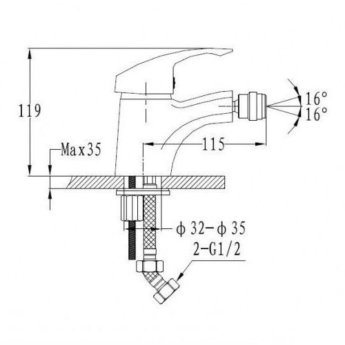 Змішувач для біде Imprese PRAHA 40030