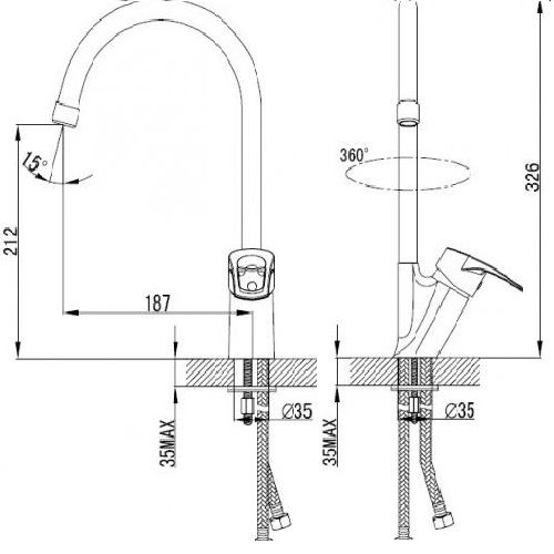 Смеситель для кухни Imprese LIDICE 55095