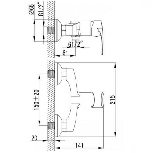 Змішувач для душу Imprese LIDICE 15095
