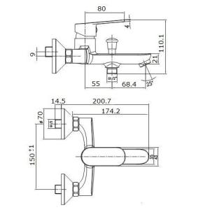 Смеситель для ванны Imprese LASKA 10040 W