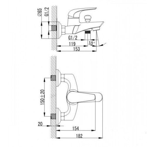 Змішувач для ванни Imprese KRINICE 10110