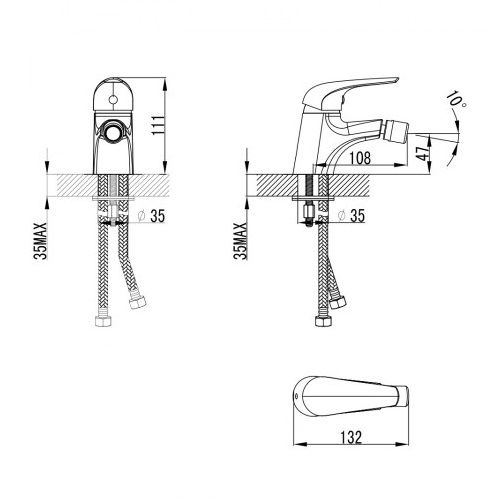 Змішувач для біде Imprese KRINICE 40110