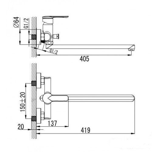 Смеситель для ванны Imprese MZE 35130 Смеситель для ванны Imprese MZE 35130