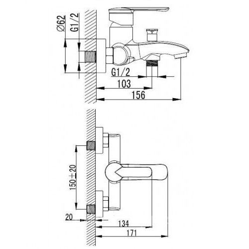 Смеситель для ванны Imprese MZE 10130