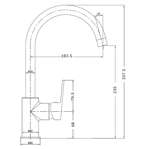Смеситель для кухни Imprese LESNA 55070 W