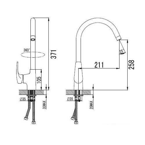 Змішувач для кухні Imprese JESENIK 55140 Змішувач для кухні Imprese JESENIK 55140