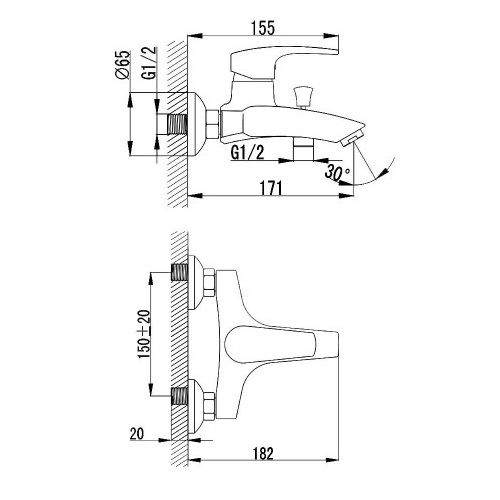 Змішувач для ванни Imprese JESENIK 10140