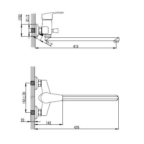 Смеситель для ванны Imprese JESENIK 35140 Смеситель для ванны Imprese JESENIK 35140