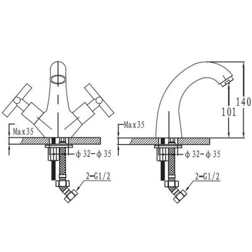 Змішувач для біде Imprese RALSKO 40240 Змішувач для біде Imprese RALSKO 40240