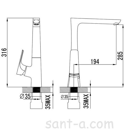 Змішувач для кухні Imprese VALTICE 55320