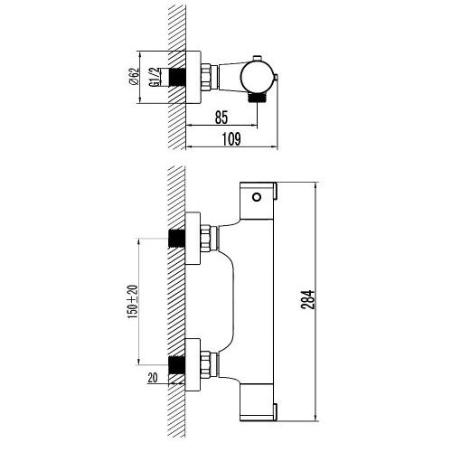 Змішувач-термостат для душу Imprese CENTRUM 104
