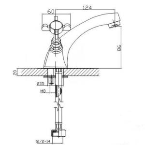 Смеситель для раковины Imprese CUTHNA stribro 05280 stribro