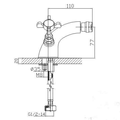 Змішувач для біде Imprese CUTHNA 40280 stribro