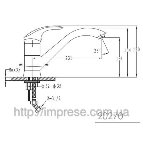 Змішувач для кухні Imprese Liberec 20270 Змішувач для кухні Imprese Liberec 20270