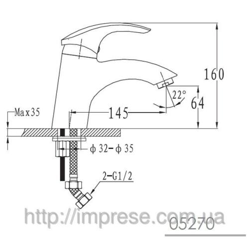Змішувач для раковини Imprese Liberec 05270