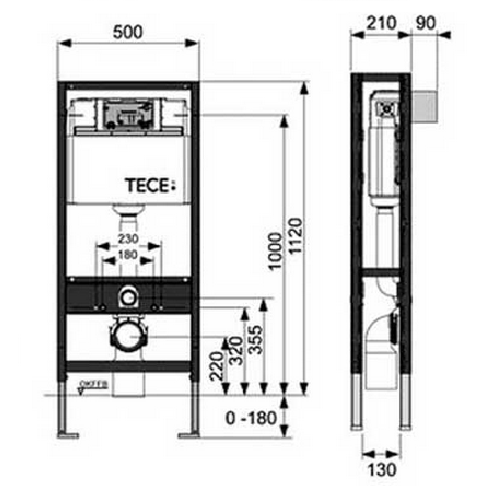 Система инсталяции для унитаза TECEbase 9400000