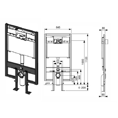 Застенный модуль для подвесного унитаза TECEbox 9300040