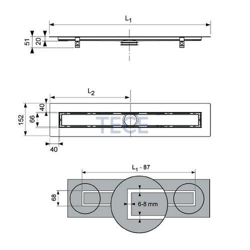 Душовий канал TECEdrainline 650700 Душовий канал TECEdrainline 650700