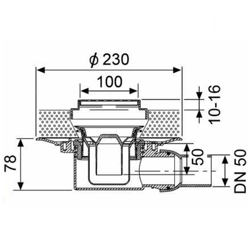 Сифон ТЕСЕ горизонтальный 685001