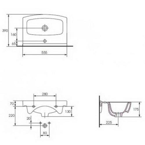 Умивальник Cersanit Carina 55 Умивальник Cersanit Carina 55