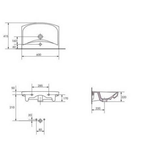 Умивальник Cersanit Carina 60 Умивальник Cersanit Carina 60