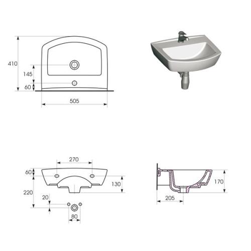 Умивальник Olimpia 50 Cersanit