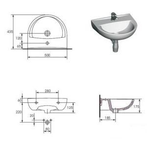Умивальник Cersanit President 50 Умивальник Cersanit President 50
