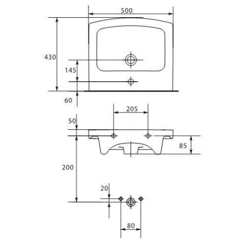 Умывальник Cersanit Easy 50