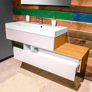 Шафка навісна Fancy Marble Marble модель Tristan 1000 (Mersey) з раковиною (на замовлення)