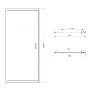 Душевая дверь Primera Frame SDC (SDG, SDP) 1190 (90 см)