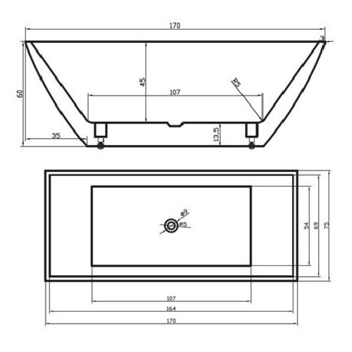 Ванна VOLLE окремо стоїть 12-22-102 Ванна VOLLE окремо стоїть 12-22-102