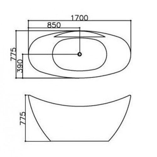 Ванна VOLLE отдельно стоящая 12-22-210