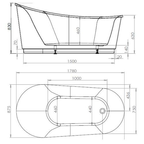 Ванна VOLLE окремо стоїть 12-22-204 Ванна VOLLE окремо стоїть 12-22-204