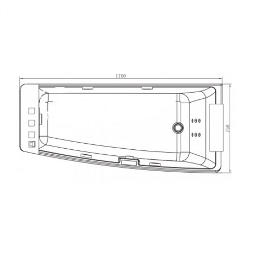 Ванна VOLLE асиметрична без гідромасажу TS-102 L