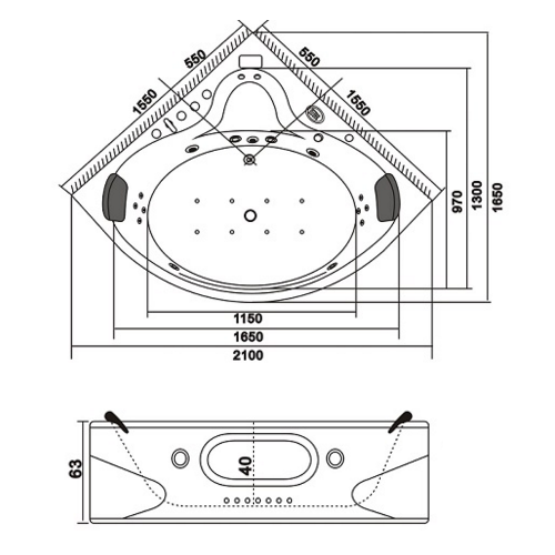 Гидро- аэромассажная ванна I.R.I.S TLP-638 Гидро- аэромассажная ванна I.R.I.S TLP-638