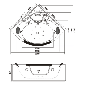 Гідро-аеромасажна ванна IRIS TLP-632