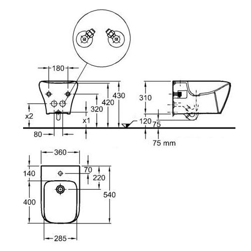 Подвесное биде Keramag Myday 235450 Подвесное биде Keramag Myday 235450