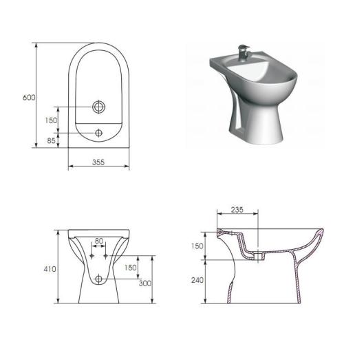 Cersanit Capri Біде підлогове Cersanit Capri Біде підлогове