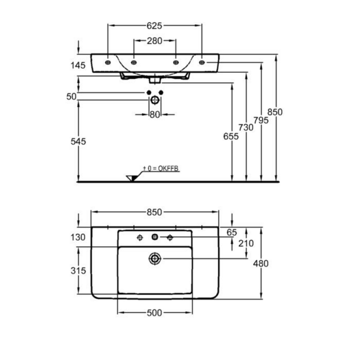 Раковина Keramag Renova Nr. 1 Plan 122185