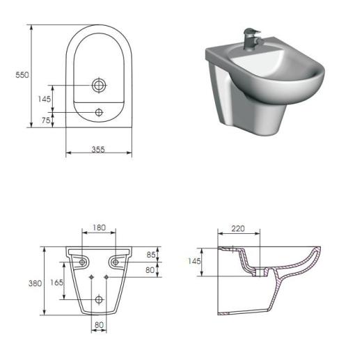Cersanit Capri Биде навесное