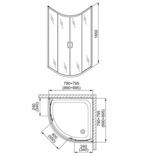 Душова кабіна Aquaform Nigra 80 100-091111 Душова кабіна Aquaform Nigra 80 100-091111