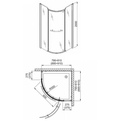 Душова кабіна Aquaform Puenta SWING 90 100-06326 Душова кабіна Aquaform Puenta SWING 90 100-06326