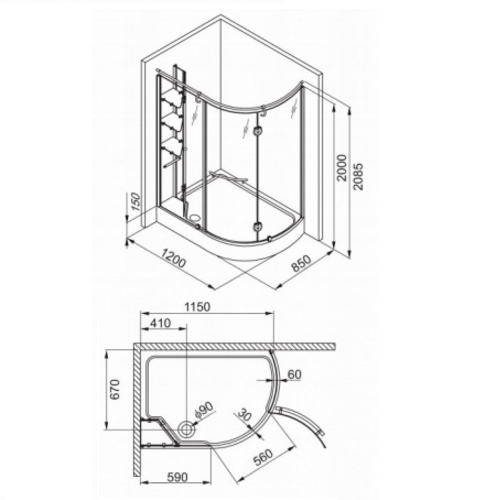 Душевая кабина Aquaform ETNA 105-05410